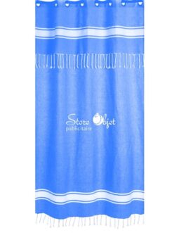 Rideau personnalisé fouta bleu électrique