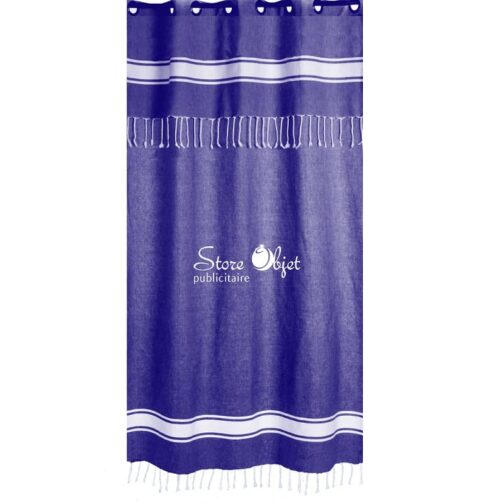 rideau-personnalise-fouta-bleu-nuit-tunisie-store-objet-publicitaire