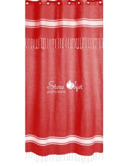 Rideau personnalisé fouta rouge cerise