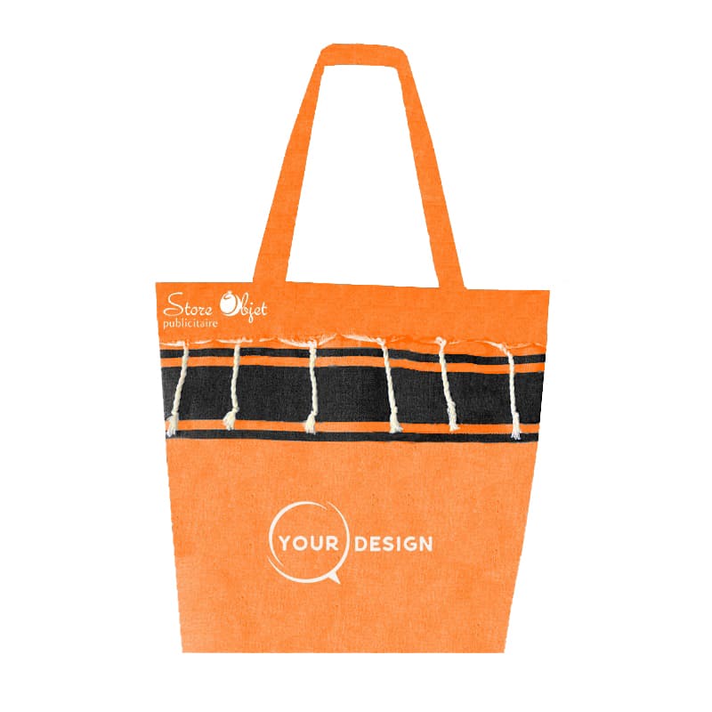 sac-de-plage-fouta-orange-noir-tunisie-store-objet-publicitaire