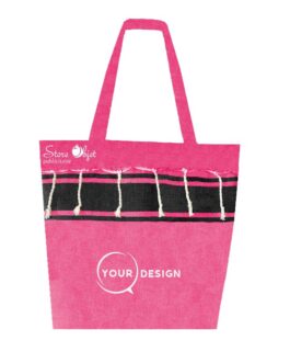 Sac de plage fouta classique rose et noir