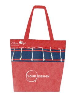 Sac de plage fouta classique rouge et bleu