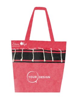 sac-de-plage-fouta-rouge-vif-noir-tunisie-store-objet-publicitaire