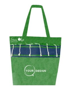 Sac de plage fouta classique vert et bleu