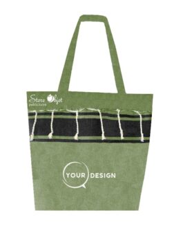 Sac de plage fouta classique vert olive et noir