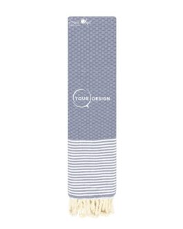 serviette de table mini fouta nid d’abeille bleu ardoise