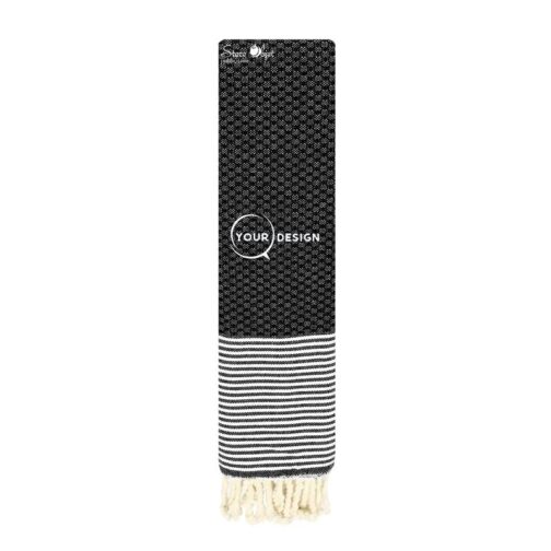 serviette-de-table-mini-fouta-nid-d-abeille-noir-tunisie-store-objet-publicitaire