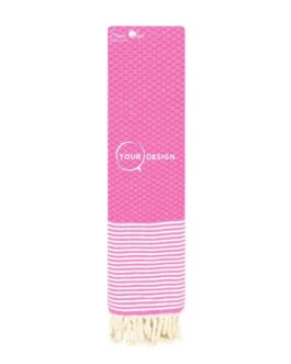 serviette de table mini fouta nid d’abeille rose bonbon