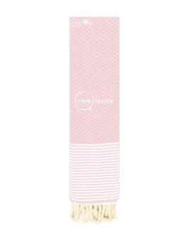 serviette de table mini fouta nid d’abeille rose poudré