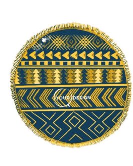 serviette-fouta-ronde-bleu-jaune-tunisie-store-objet-publicitaire