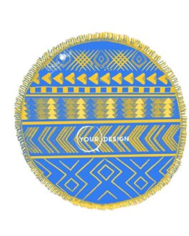 serviette-fouta-ronde-bleu-royal-jaune-tunisie-store-objet-publicitaire