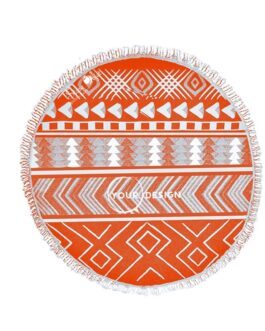 serviette-fouta-ronde-corail-gris-tunisie-store-objet-publicitaire