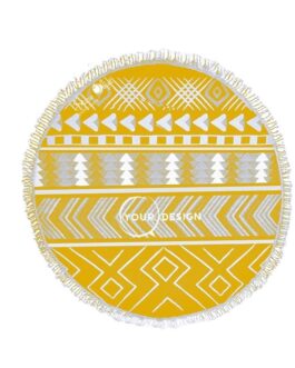 serviette-fouta-ronde-moutarde-gris-tunisie-store-objet-publicitaire