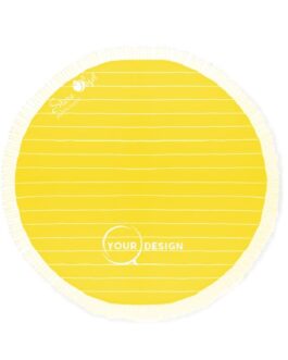 Serviette fouta ronde plate jaune poussin