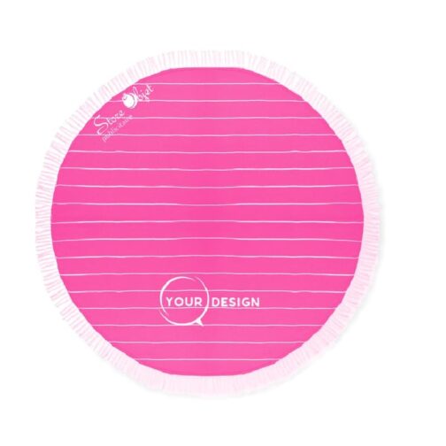 serviette-fouta-ronde-plate-rose-bonbon-tunisie-store-objet-publicitaire