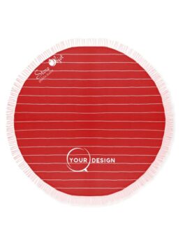 Serviette fouta ronde plate rouge cerise