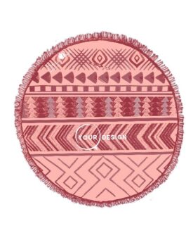 serviette-fouta-ronde-rose-clair-bordeaux-tunisie-store-objet-publicitaire