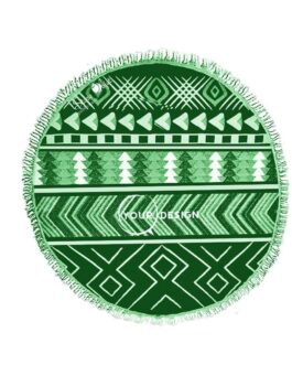 serviette-fouta-ronde-vert-fonce-vert-etang-tunisie-store-objet-publicitaire