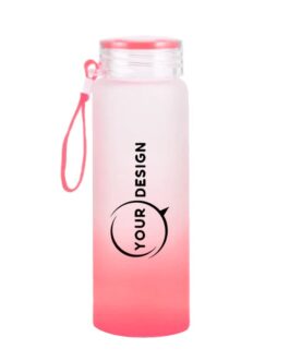 Bouteille d’eau publicitaire en verre rose