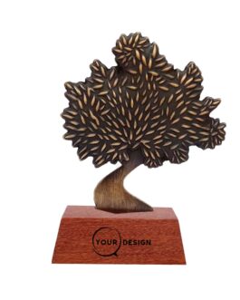 Trophée métallique arbre personnalisé