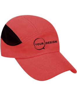 Casquette publicitaire personnalisée 3 panneaux rouge noir