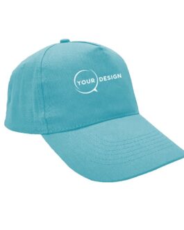 Casquette publicitaire personnalisée 5 panneaux bleu ciel