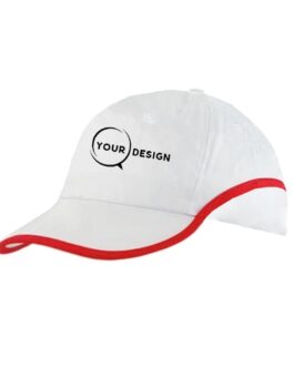 Casquette publicitaire blanc rouge sur mesure