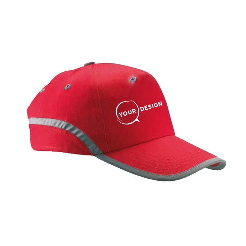 casquette-publicitaire-personnalisee-6-panneaux-rouge-gris-tunisie-store-objet-publicitaire