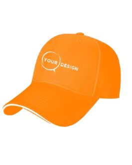 Casquette publicitaire orange 6 panneaux