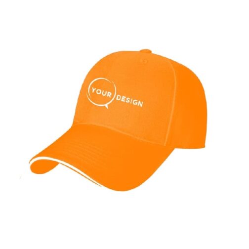 casquette-publicitaire-personnalisee-6-panneaux-visiere-sandwitch-orange-tunisie