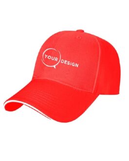 casquette-publicitaire-personnalisee-6-panneaux-visiere-sandwitch-rouge-tunisie