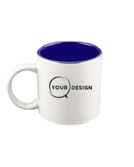 Mug céramique blanc publicitaire sublimable intérieur bleu