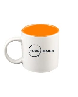 Mug céramique blanc publicitaire sublimable intérieur orange