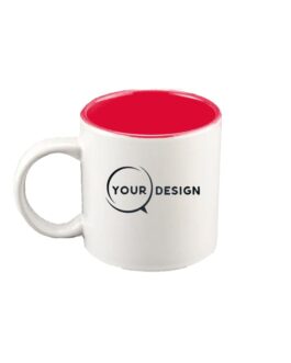 Mug céramique blanc publicitaire sublimable intérieur rouge