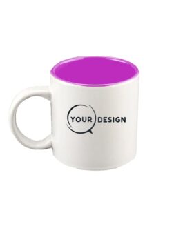Mug céramique blanc publicitaire sublimable intérieur violet