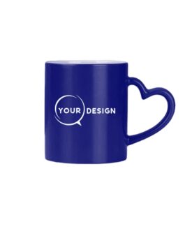 Mug céramique magique bleu sublimable anse cœur