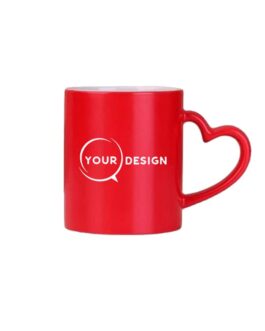 Mug céramique magique rouge sublimable anse cœur