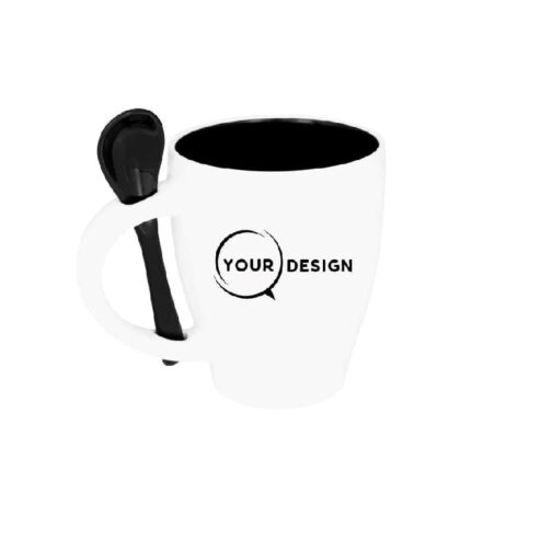 mug-ceramique-publicitaire-noir-sublimable-avec-cuillere-tunisie-store-objet-publicitaire
