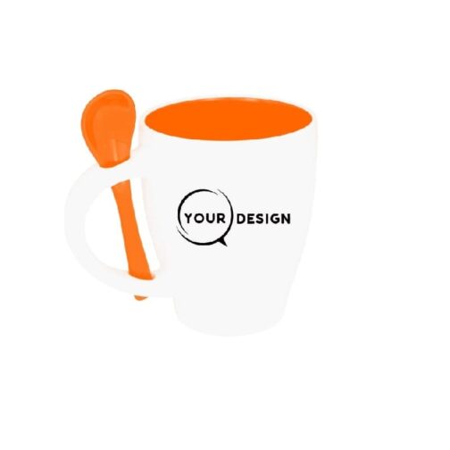 mug-ceramique-publicitaire-orange-sublimable-avec-cuillere-tunisie-store-objet-publicitaire