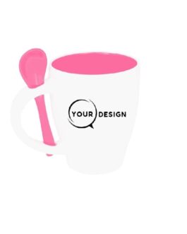 mug-ceramique-publicitaire-rose-sublimable-avec-cuillere-tunisie-store-objet-publicitaire