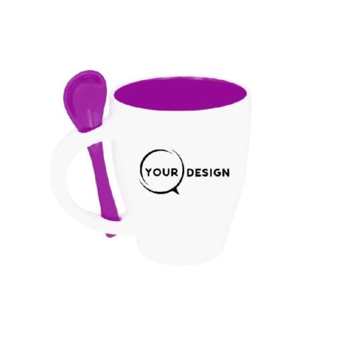 mug-ceramique-publicitaire-violet-sublimable-avec-cuillere-tunisie-store-objet-publicitaire