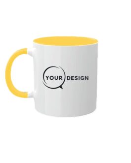 Mug céramique publicitaire sublimable anse et intérieur jaune