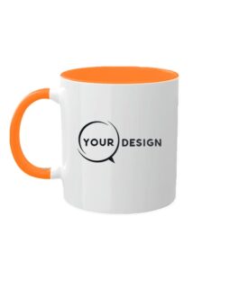 Mug céramique publicitaire blanc sublimable anse et intérieur vert