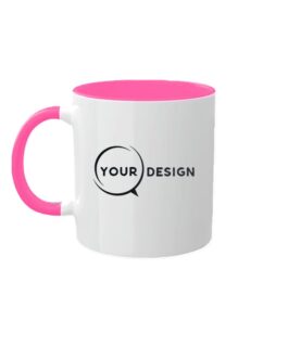 Mug céramique publicitaire sublimable anse et intérieur rose