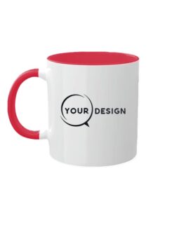 Mug céramique publicitaire sublimable anse et intérieur rouge