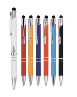 Stylo aluminium personnalisé avec embout tactile en caoutchouc