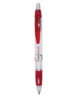 Stylo publicitaire plastique rouge transparent-tunisie