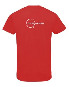 T-shirt rouge col V publicitaire personnalisé