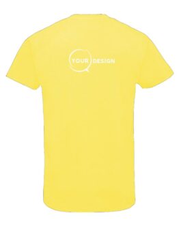 T-shirt jaune col V publicitaire personnalisé