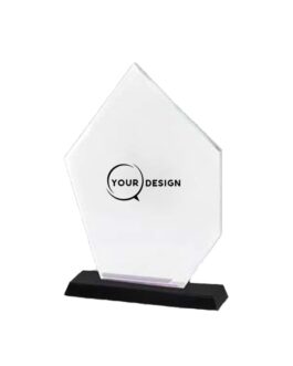 Trophée cristal hexagone personnalisable